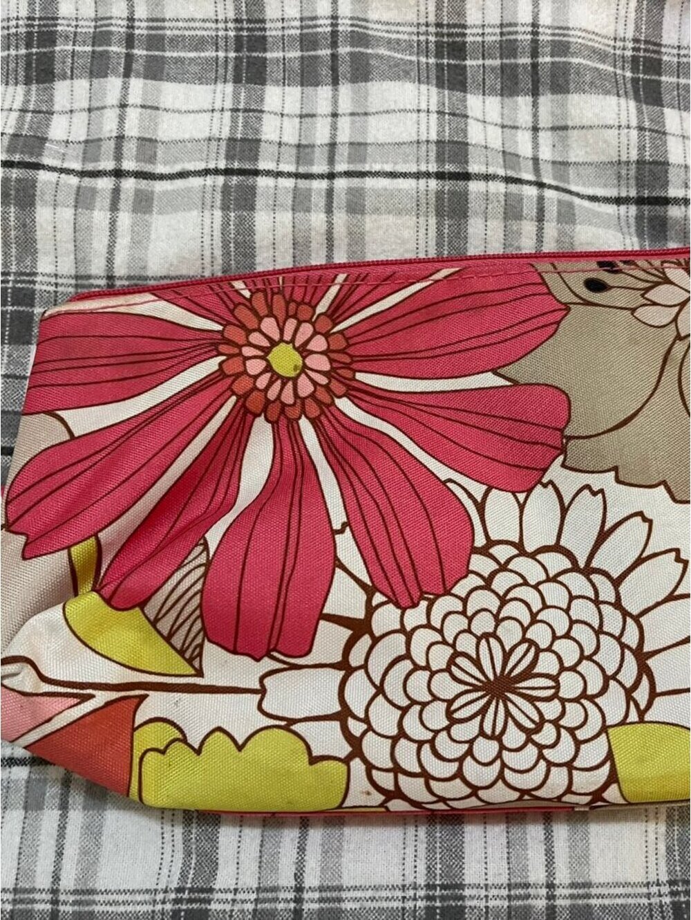Vintage | Clinique | One Size | Floral Cosmetic Makeup Bag